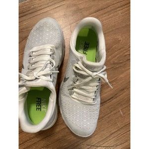 Grey and White Women's Nike Rn Free Sneakers - Running Shoes with Nike Logo 10